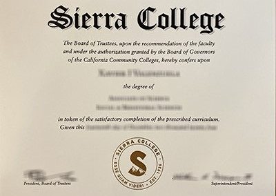 Is it possible to create a 100% copy Sierra College degree online? 是否可以在线创建 100% 复制的塞拉学院学位？