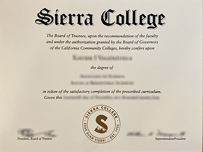 Is it possible to create a 100% copy Sierra College degree online? 是否可以在线创建 100% 复制的塞拉学院学位？