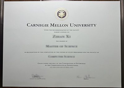 The sample of a fake Carnegie Mellon University diploma online. 网上有卡内基梅隆大学伪造文凭的样本。