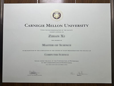 The sample of a fake Carnegie Mellon University diploma online. 网上有卡内基梅隆大学伪造文凭的样本。