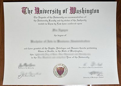The free sample of a University of Washington diploma. 这是华盛顿大学文凭的免费样本。